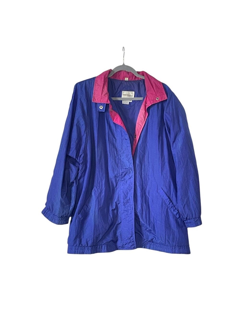 Kristen Sport Royal Purple Nylon Windbreaker Jacket Medium